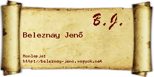 Beleznay Jenő névjegykártya