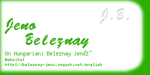 jeno beleznay business card